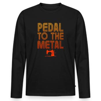 Pédalez à la machine à coudre en métal - T-shirt manches longues Premium bio Homme - noir - Devant - Nico (187cm)