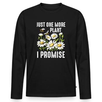 Just One More Plant - Men's Premium Organic Long Sleeve Shirt - black - Front - Nico (187cm)