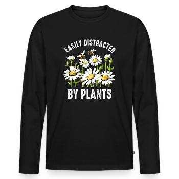 Easiliy Distracted By Marguerites - Men's Premium Organic Long Sleeve Shirt - black - Front - Nico (187cm)