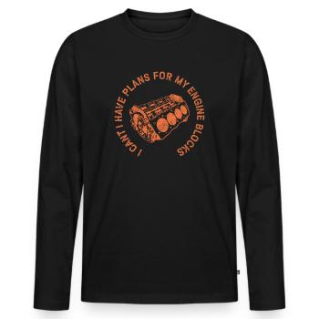 Ich kann keine Pläne für meine Motorblöcke haben - Männer Premium Bio Langarmshirt - Schwarz - Vorne - Nico (187cm)