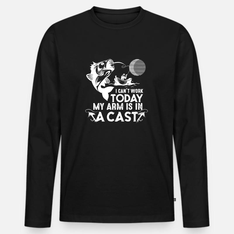 Ich kann heute nicht arbeiten, mein Arm ist eingegipst - Männer Premium Bio Langarmshirt - Schwarz
