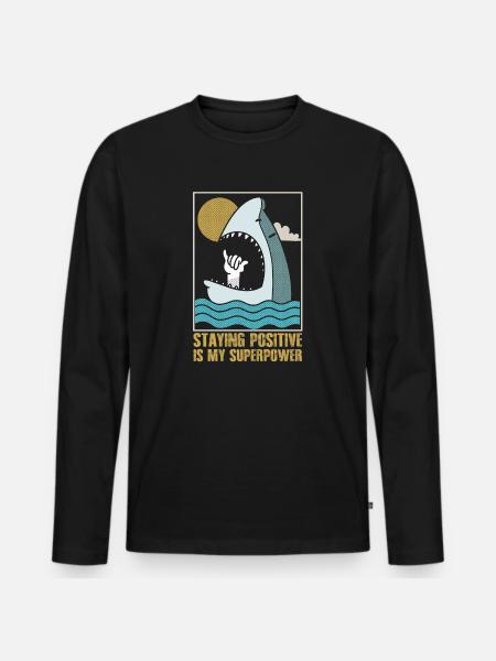 Staying Positive Is My Superpower - Men's Premium Organic Long Sleeve Shirt - black