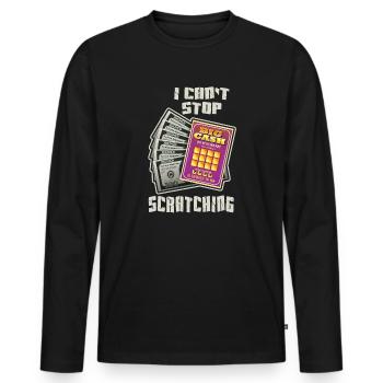 Ich kann nicht aufhören zu kratzen - Männer Premium Bio Langarmshirt - Schwarz - Vorne - Nico (187cm)