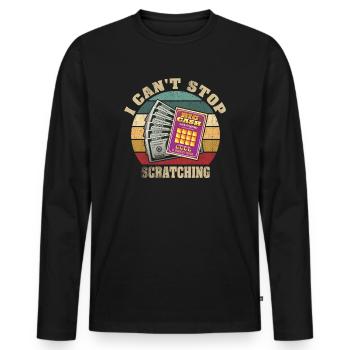 Je ne peux pas arrêter de gratter - T-shirt manches longues Premium bio Homme - noir - Devant - Nico (187cm)