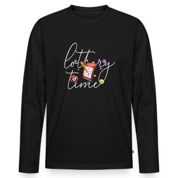 Loterie Bingo Temps - T-shirt manches longues Premium bio Homme - noir - Devant - Nico (187cm)