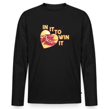 In It To Win It - Men's Premium Organic Long Sleeve Shirt - black - Front - Nico (187cm)