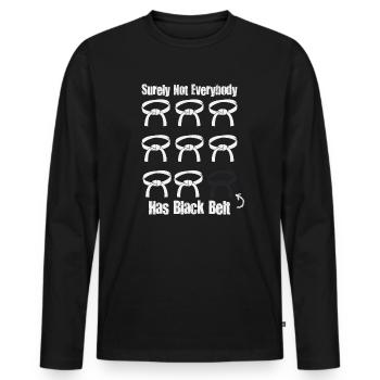Sicherlich hat nicht jeder Karate mit schwarzem Gürtel - Männer Premium Bio Langarmshirt - Schwarz - Vorne - Nico (187cm)