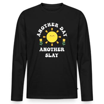 Another Day Another Slay Motivational - Men's Premium Organic Long Sleeve Shirt - black - Front - Nico (187cm)