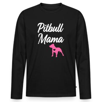 Pitbull Mama Funny womens Pit Bull Mom Pit Bull - Men's Premium Organic Long Sleeve Shirt - black - Front - Nico (187cm)