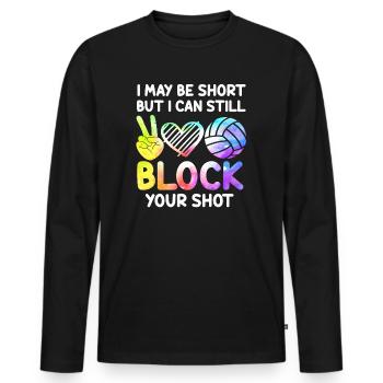 Je peux bloquer votre tir Volleyball de plage - T-shirt manches longues Premium bio Homme - noir - Devant - Nico (187cm)