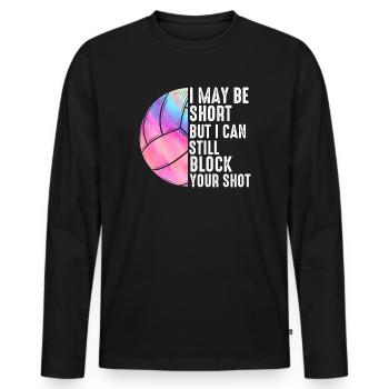 Je peux bloquer votre tir Volleyball de plage - T-shirt manches longues Premium bio Homme - noir - Devant - Nico (187cm)