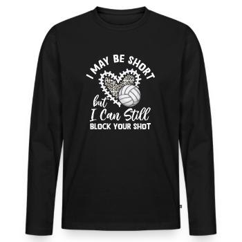 Je peux bloquer votre tir Volleyball de plage - T-shirt manches longues Premium bio Homme - noir - Devant - Nico (187cm)