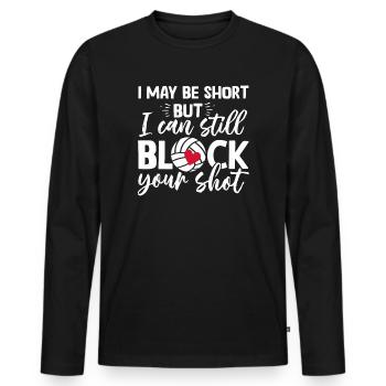 Je peux bloquer votre tir beach-volley - T-shirt manches longues Premium bio Homme - noir - Devant - Nico (187cm)