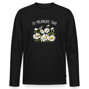 Margeriten Gänseblümchen Sommer Gänseblümchen Blumengarten - Männer Premium Bio Langarmshirt - Schwarz - Vorne - Nico (187cm)
