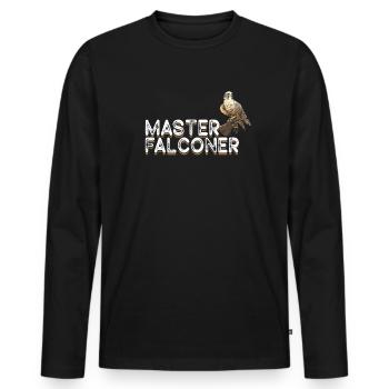 Falconry Bird Falcon Hunting Falconer - Men's Premium Organic Long Sleeve Shirt - black - Front - Nico (187cm)
