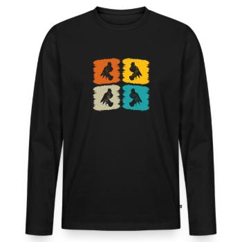 Falconry Bird Falcon Hunting Falconer - Men's Premium Organic Long Sleeve Shirt - black - Front - Nico (187cm)