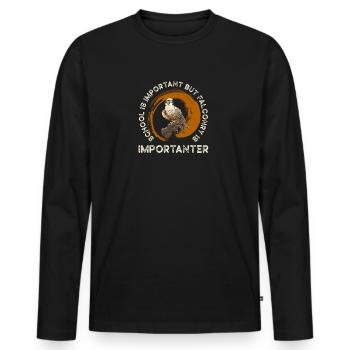 Falconry Bird Falcon Hunting Falconer - Men's Premium Organic Long Sleeve Shirt - black - Front - Nico (187cm)