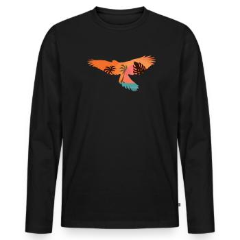 Falconry Bird Falcon Hunting Falconer - Men's Premium Organic Long Sleeve Shirt - black - Front - Nico (187cm)