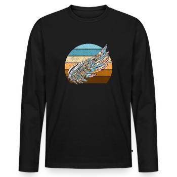 Falconry Bird Falcon Hunting Falconer - Men's Premium Organic Long Sleeve Shirt - black - Front - Nico (187cm)