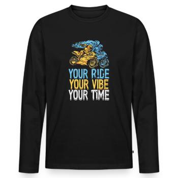 Your Ride Your Vibe Your Time Motocycle - Men's Premium Organic Long Sleeve Shirt - black - Front - Nico (187cm)