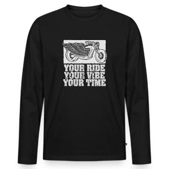 Your Ride Your Vibe Your Time Chopper - Men's Premium Organic Long Sleeve Shirt - black - Front - Nico (187cm)