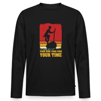 Your Ride Your Vibe Your Time Ergometer - Männer Premium Bio Langarmshirt - Schwarz - Vorne - Nico (187cm)