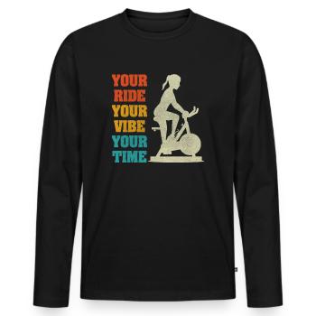 Your Ride Your Vibe Your Time - Men's Premium Organic Long Sleeve Shirt - black - Front - Nico (187cm)