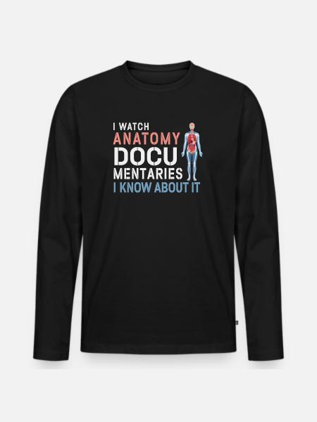 Anatomy Documentaries Medical - Men's Premium Organic Long Sleeve Shirt - black