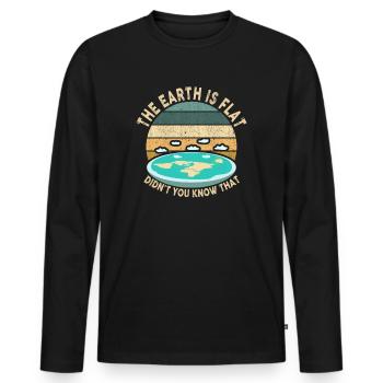 Die Erde ist flach, wussten Sie das nicht? - Männer Premium Bio Langarmshirt - Schwarz - Vorne - Nico (187cm)