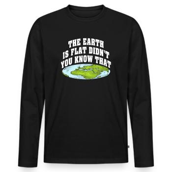 La terre est plate, vous ne le saviez pas ? - T-shirt manches longues Premium bio Homme - noir - Devant - Nico (187cm)