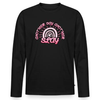 Another Day Another Slay Motivational - Men's Premium Organic Long Sleeve Shirt - black - Front - Nico (187cm)