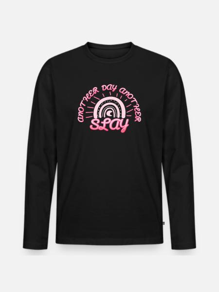 Another Day Another Slay Motivational - Men's Premium Organic Long Sleeve Shirt - black