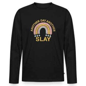 Another Day Another Slay Motivational - Men's Premium Organic Long Sleeve Shirt - black - Front - Nico (187cm)