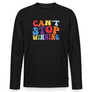 Ich kann nicht aufhören zu gewinnen - Männer Premium Bio Langarmshirt - Schwarz - Vorne - Nico (187cm)