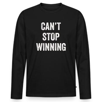 Ich kann nicht aufhören zu gewinnen - Männer Premium Bio Langarmshirt - Schwarz - Vorne - Nico (187cm)