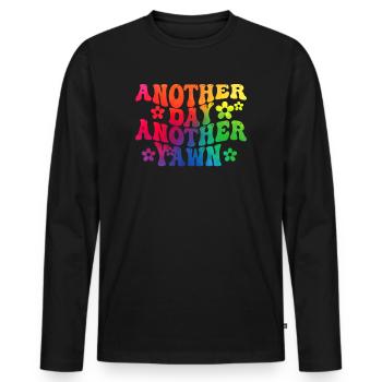 Un autre jour, un autre bâillement - T-shirt manches longues Premium bio Homme - noir - Devant - Nico (187cm)