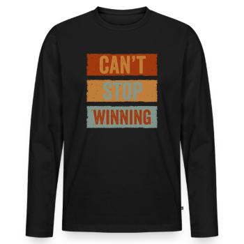 Ich kann nicht aufhören zu gewinnen - Männer Premium Bio Langarmshirt - Schwarz - Vorne - Nico (187cm)