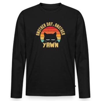 Another Day, Another Yawn - Men's Premium Organic Long Sleeve Shirt - black - Front - Nico (187cm)