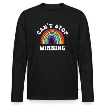 Ich kann nicht aufhören zu gewinnen - Männer Premium Bio Langarmshirt - Schwarz - Vorne - Nico (187cm)