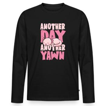 Un autre jour, un autre bâillement - T-shirt manches longues Premium bio Homme - noir - Devant - Nico (187cm)