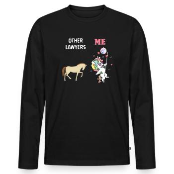 Autres avocats Me Licorne Cheval - T-shirt manches longues Premium bio Homme - noir - Devant - Nico (187cm)