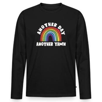 Un autre jour, un autre bâillement - T-shirt manches longues Premium bio Homme - noir - Devant - Nico (187cm)