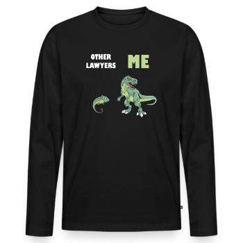 Other Lawyers Me Lizard T-Rex - Men's Premium Organic Long Sleeve Shirt - black - Front - Nico (187cm)