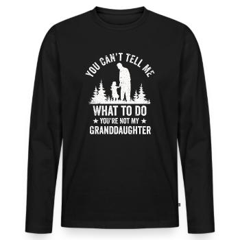 Nicht meine Enkelin - Männer Premium Bio Langarmshirt - Schwarz - Vorne - Nico (187cm)