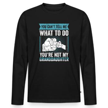 Nicht meine Enkelin - Männer Premium Bio Langarmshirt - Schwarz - Vorne - Nico (187cm)