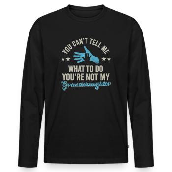 Pas ma petite-fille - T-shirt manches longues Premium bio Homme - noir - Devant - Nico (187cm)