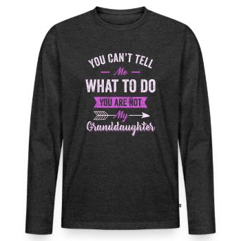 Pas ma petite-fille - T-shirt manches longues Premium bio Homme - anthracite chiné - Devant - Nico (187cm)