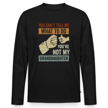 Nicht meine Enkelin - Männer Premium Bio Langarmshirt - Schwarz - Vorne - Nico (187cm)