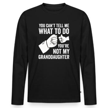Nicht meine Enkelin - Männer Premium Bio Langarmshirt - Schwarz - Vorne - Nico (187cm)