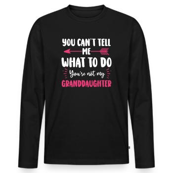 Nicht meine Enkelin - Männer Premium Bio Langarmshirt - Schwarz - Vorne - Nico (187cm)